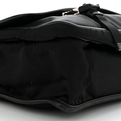 Prada Tessuto Nylon Saffiano Logo Messenger Bag Black 10 of 13