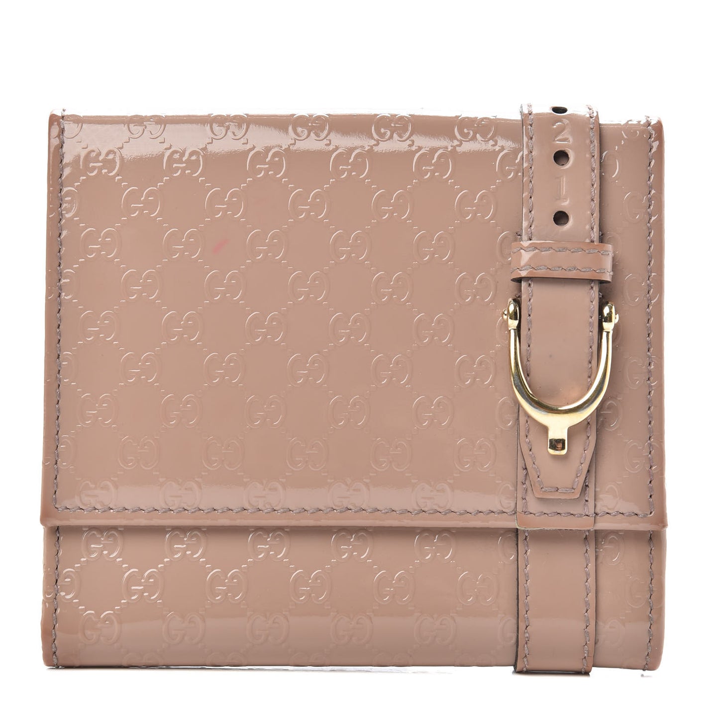Patent Microguccissima Nice French Flap Wallet Dark Cipria