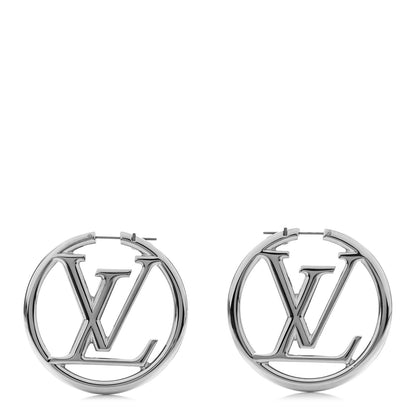 Louis Vuitton Palladium Louise Hoop Earrings Silver 1 of 5