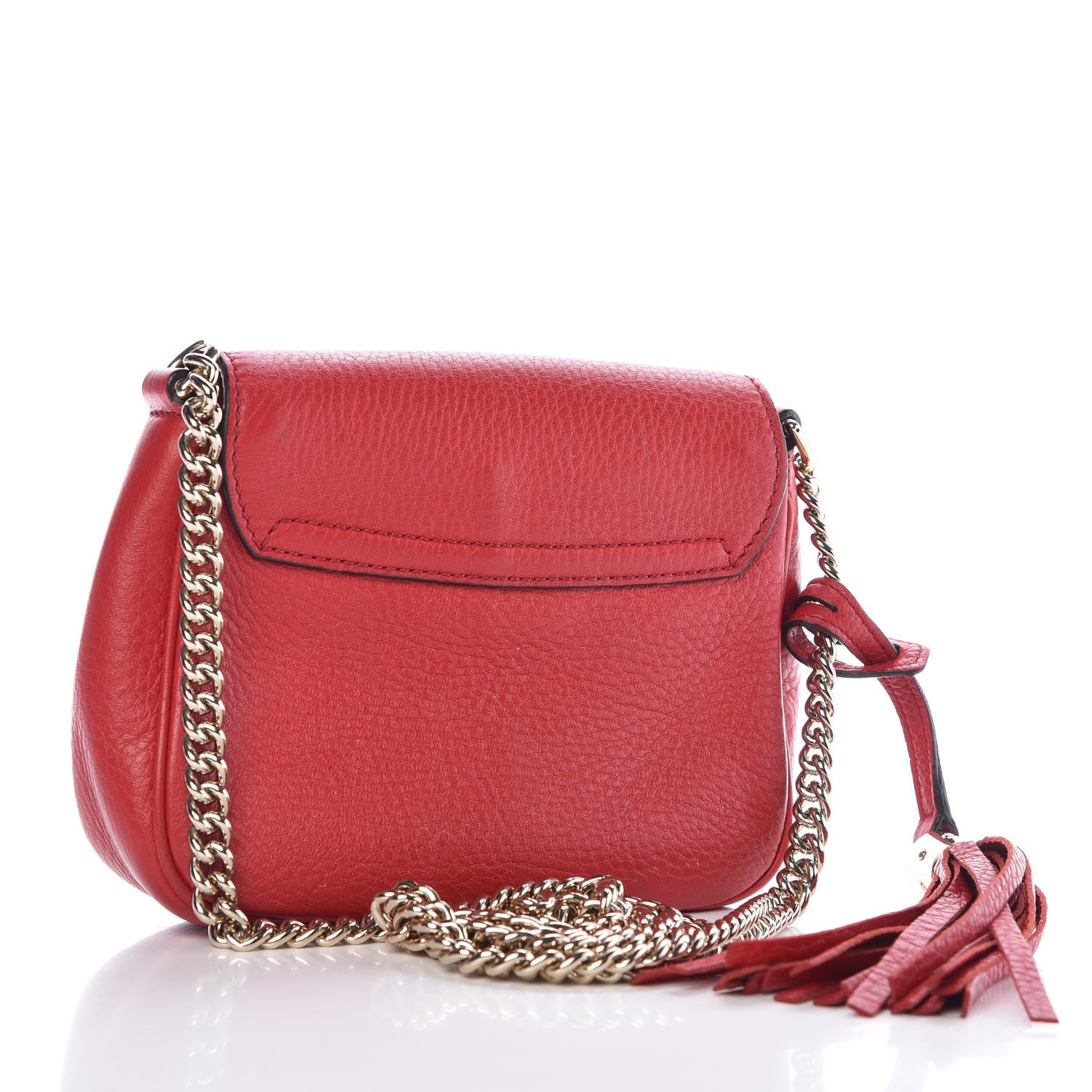 Gucci Pebbled Calfskin Small Soho Flap Crossbody Red 3 of 11