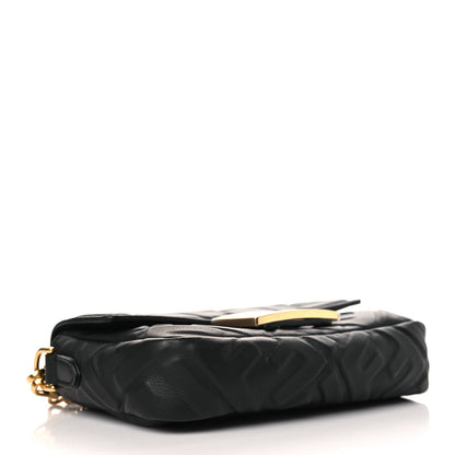 Fendi Nappa FF 1974 Embossed Mini Baguette Black 4 of 10
