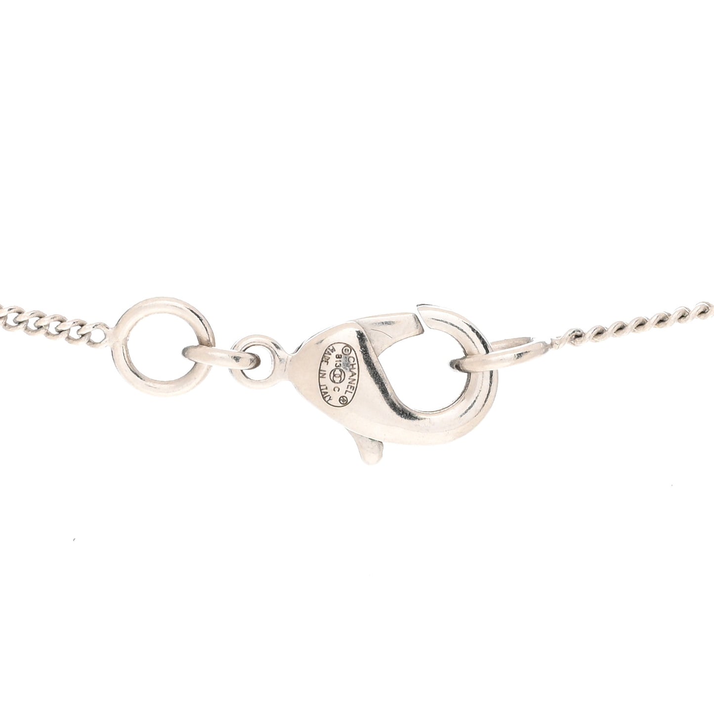 Baguette Crystal CC Necklace Silver