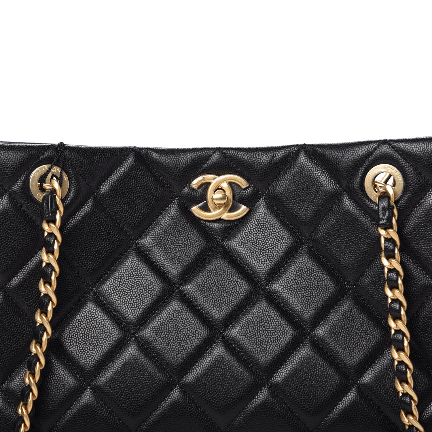 Chanel Caviar Quilted Sweet Classic Shopping Tote Black 10 of 10