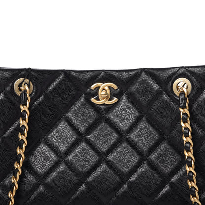Chanel Caviar Quilted Sweet Classic Shopping Tote Black 10 of 10