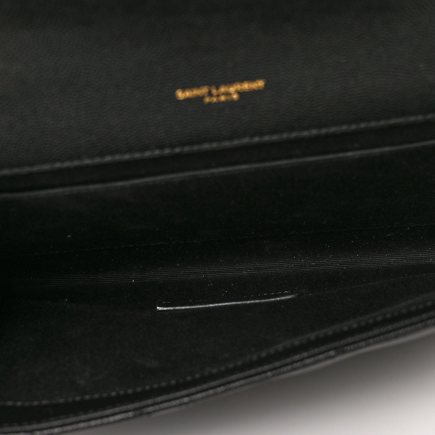 Saint Laurent Grain De Poudre Matelasse Chevron Monogram Envelope Clutch Black 5 of 8