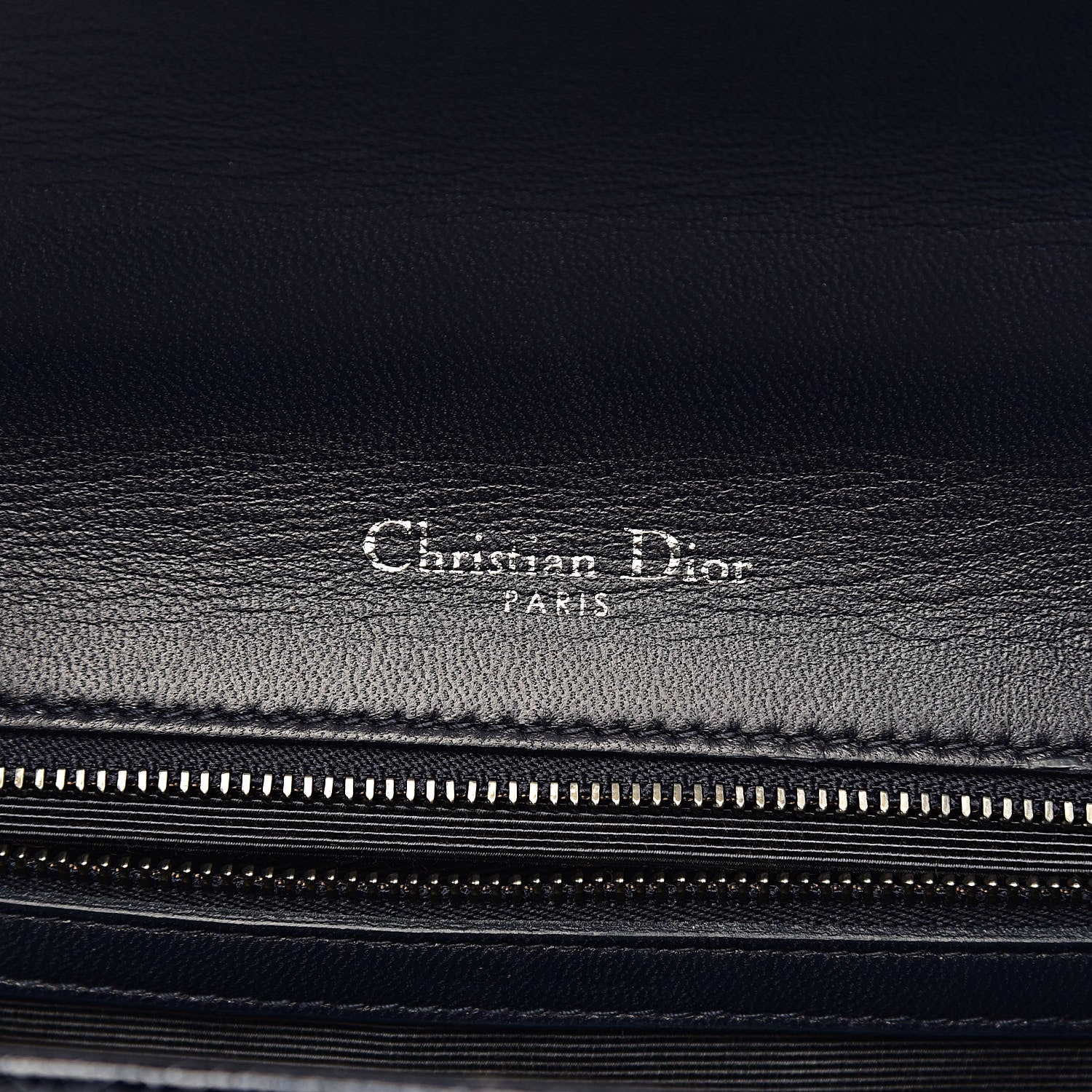 Christian Dior Crackled Deerskin Medium Diorama Flap Bag Navy 6 of 13