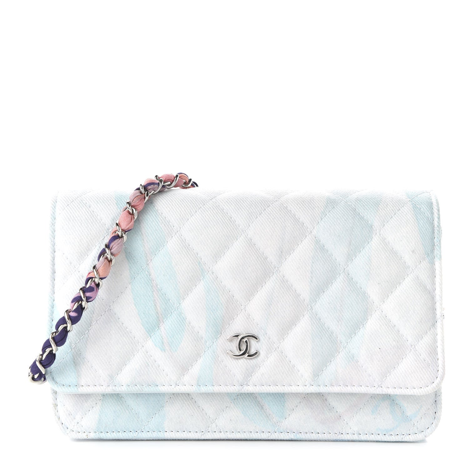 Chanel Canvas Quilted Jungle Jeans Wallet on Chain WOC Multicolor 1 of 12