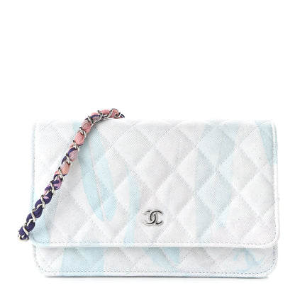 Chanel Canvas Quilted Jungle Jeans Wallet on Chain WOC Multicolor 1 of 12