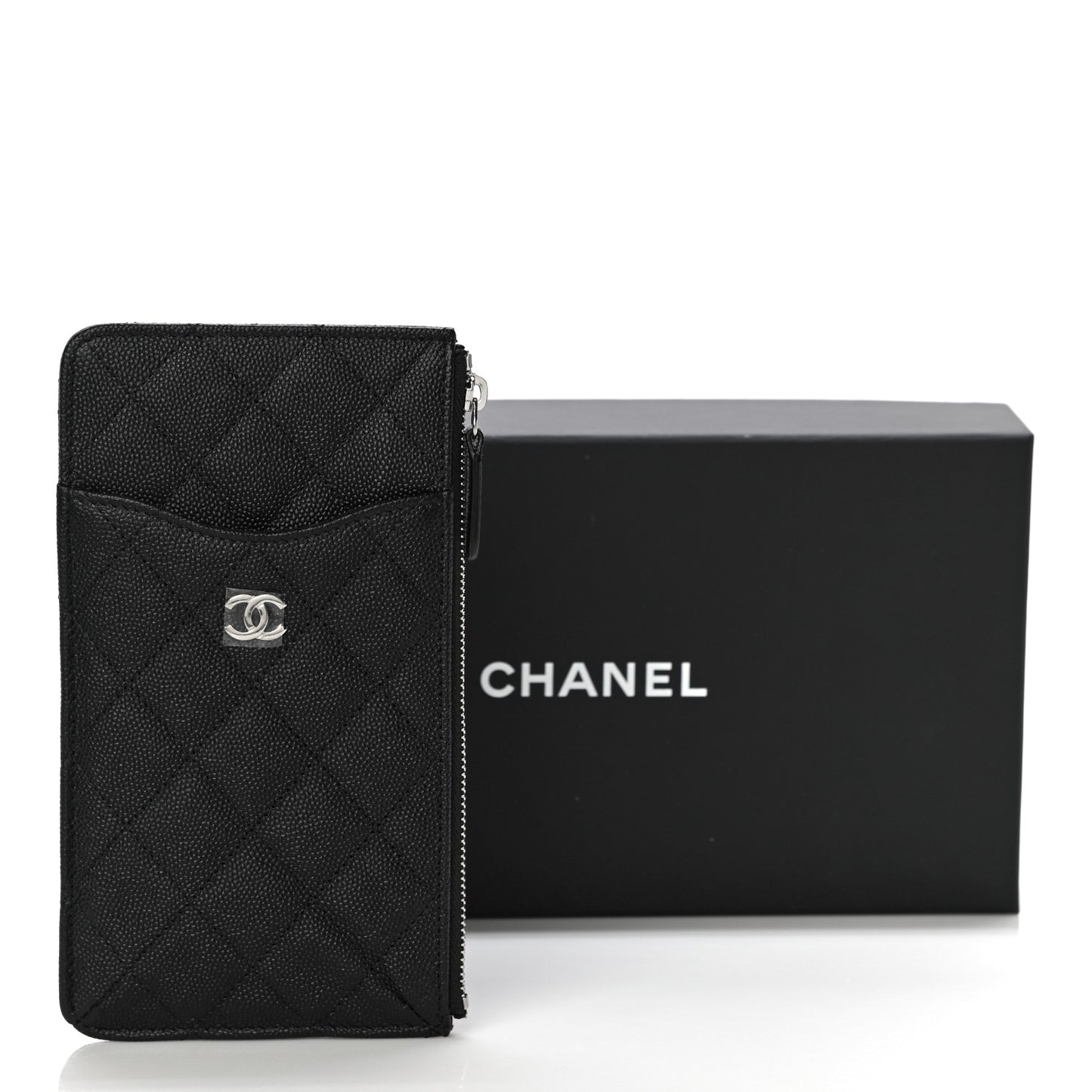 Caviar Quilted Classic iPhone Pouch Black
