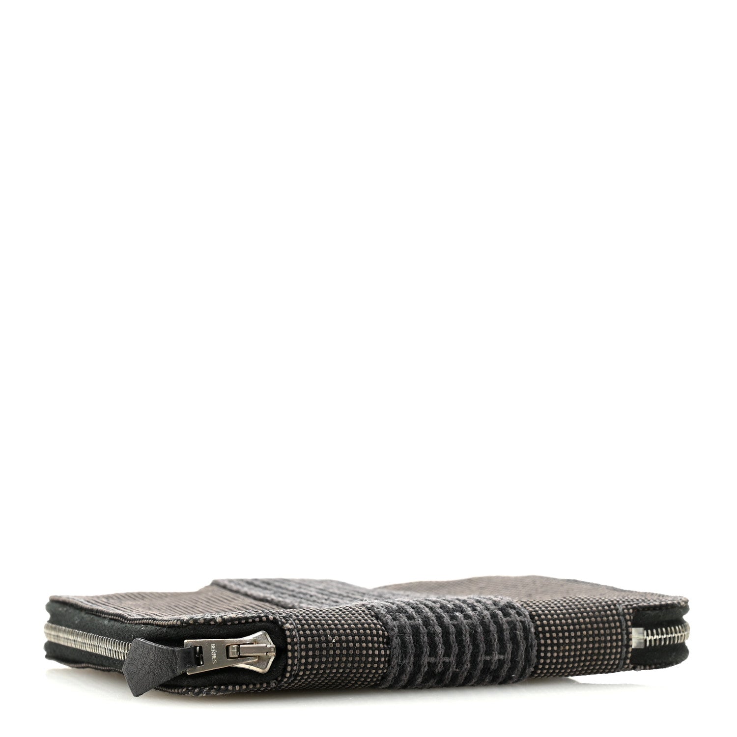Hermes Canvas Herline Zip Wallet Grey 4 of 9