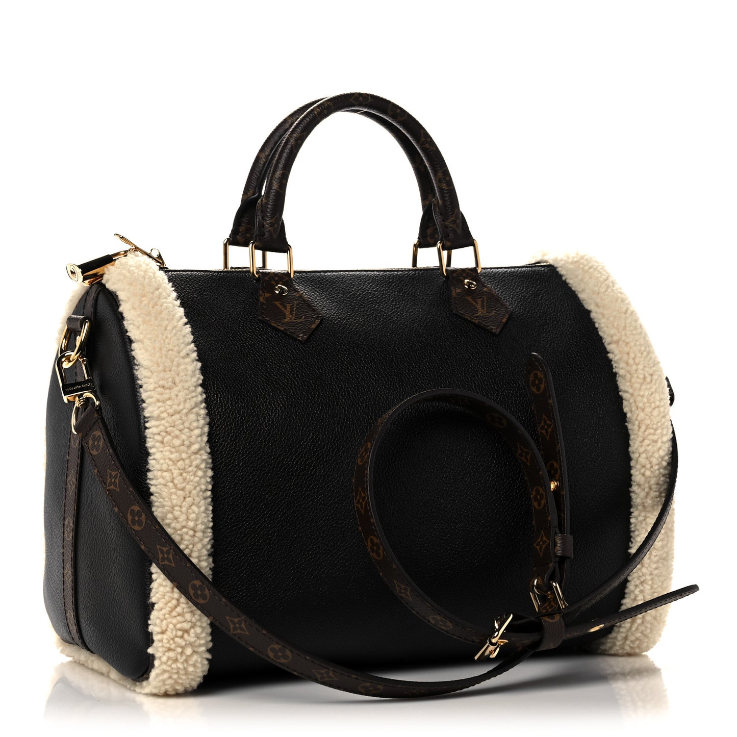 Calfskin Monogram Teddy Speedy Bandouliere 30 Black