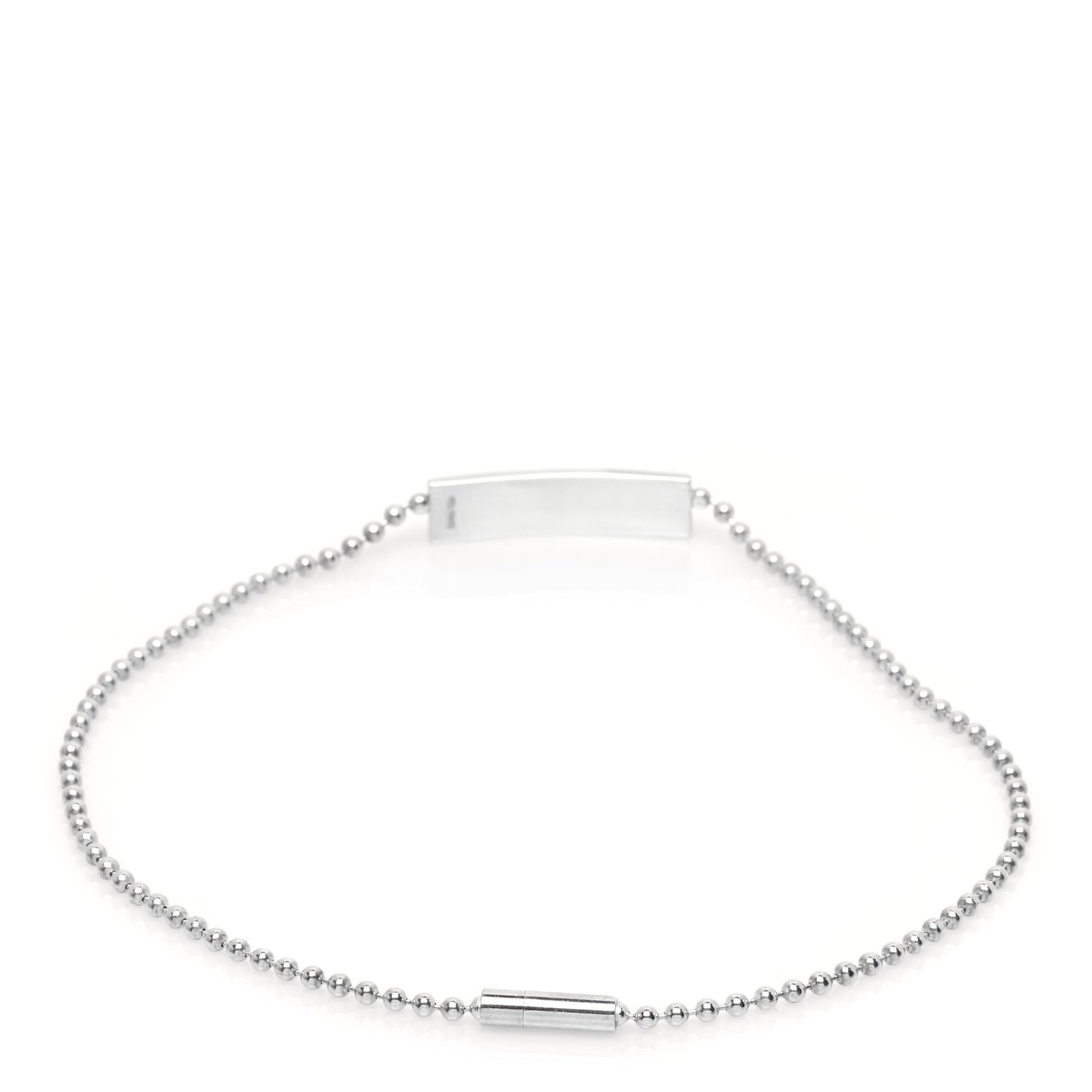 Sterling Silver Beaded Chain ID Bracelet