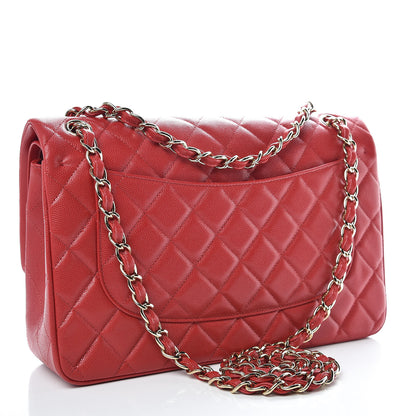 Chanel Caviar Quilted Jumbo Double Flap Red 4 of 10