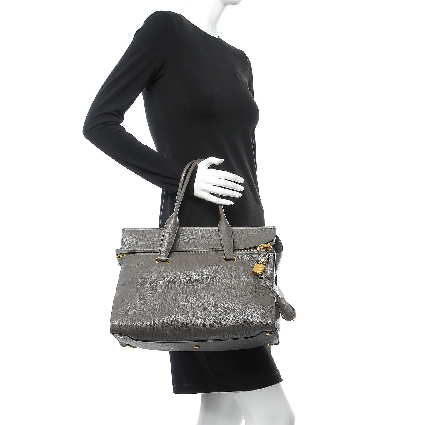Grained Calfskin Tote Graphite
