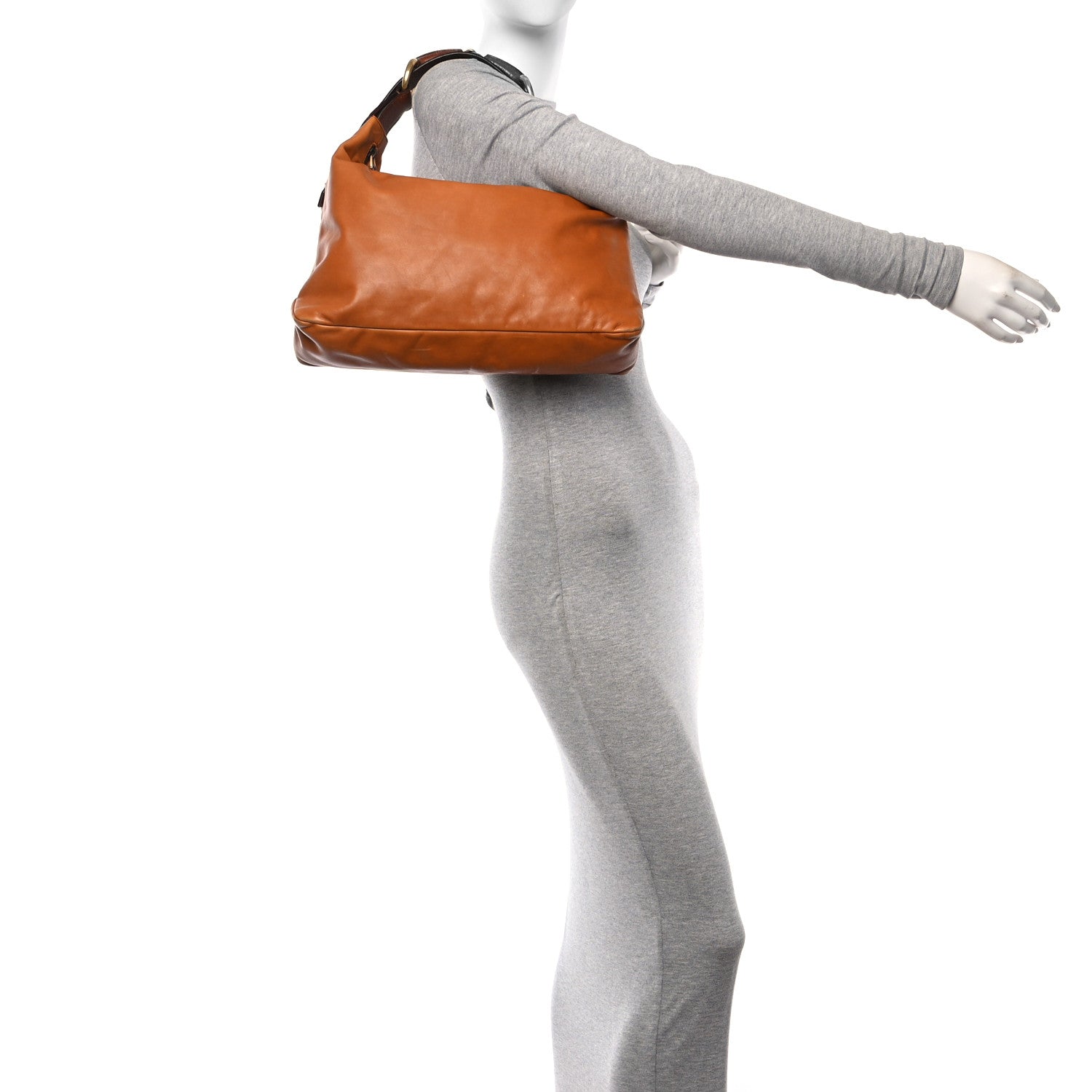 Gucci Calfskin Medium Horsebit Chain Hobo Brown 2 of 12