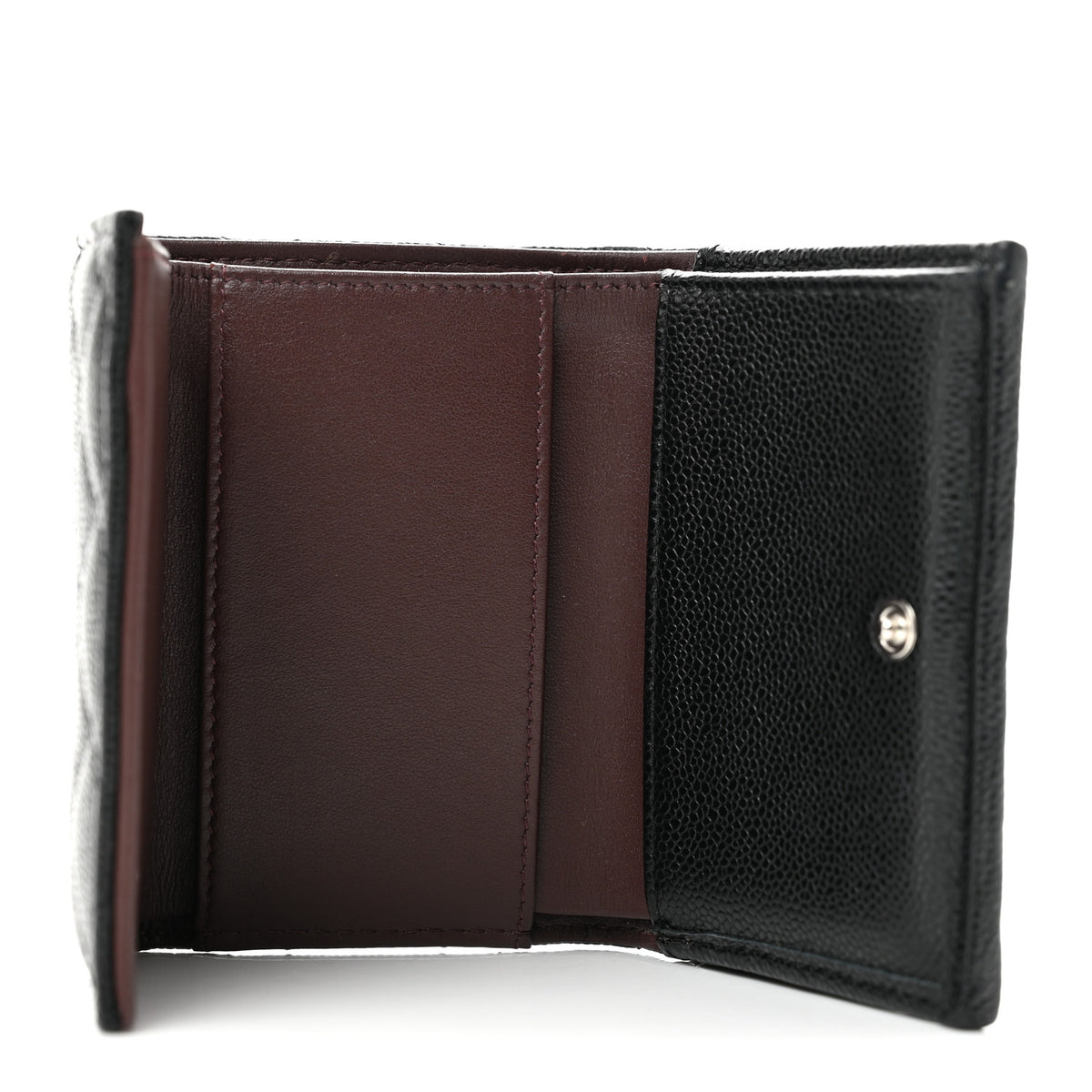 Caviar Quilted Double Flap Wallet Black