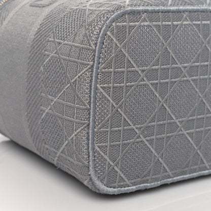 Christian Dior Canvas Embroidered Cannage Diortravel Vanity Case Grey 8 of 9