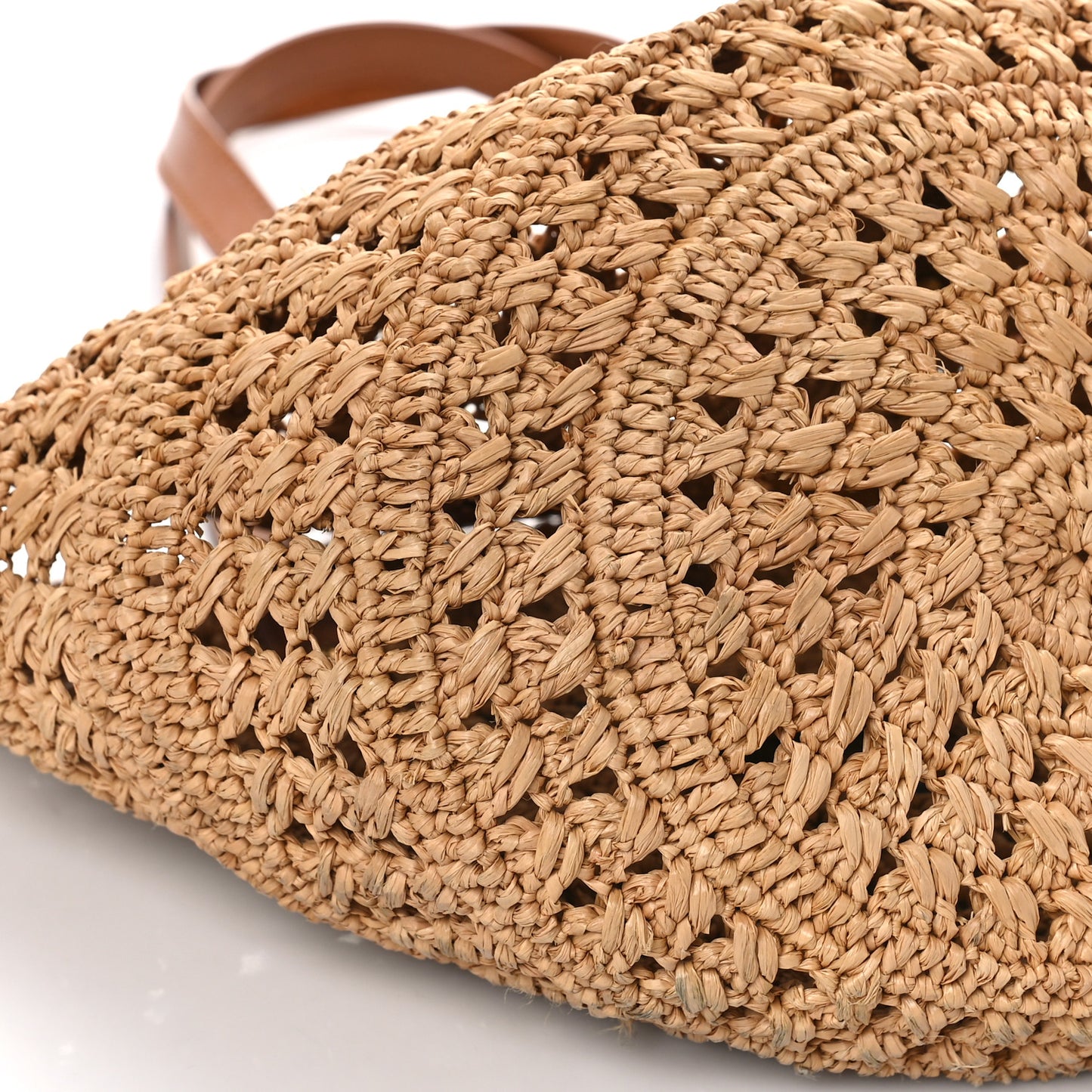 Raffia Calfskin Small Panier Tote Naturel