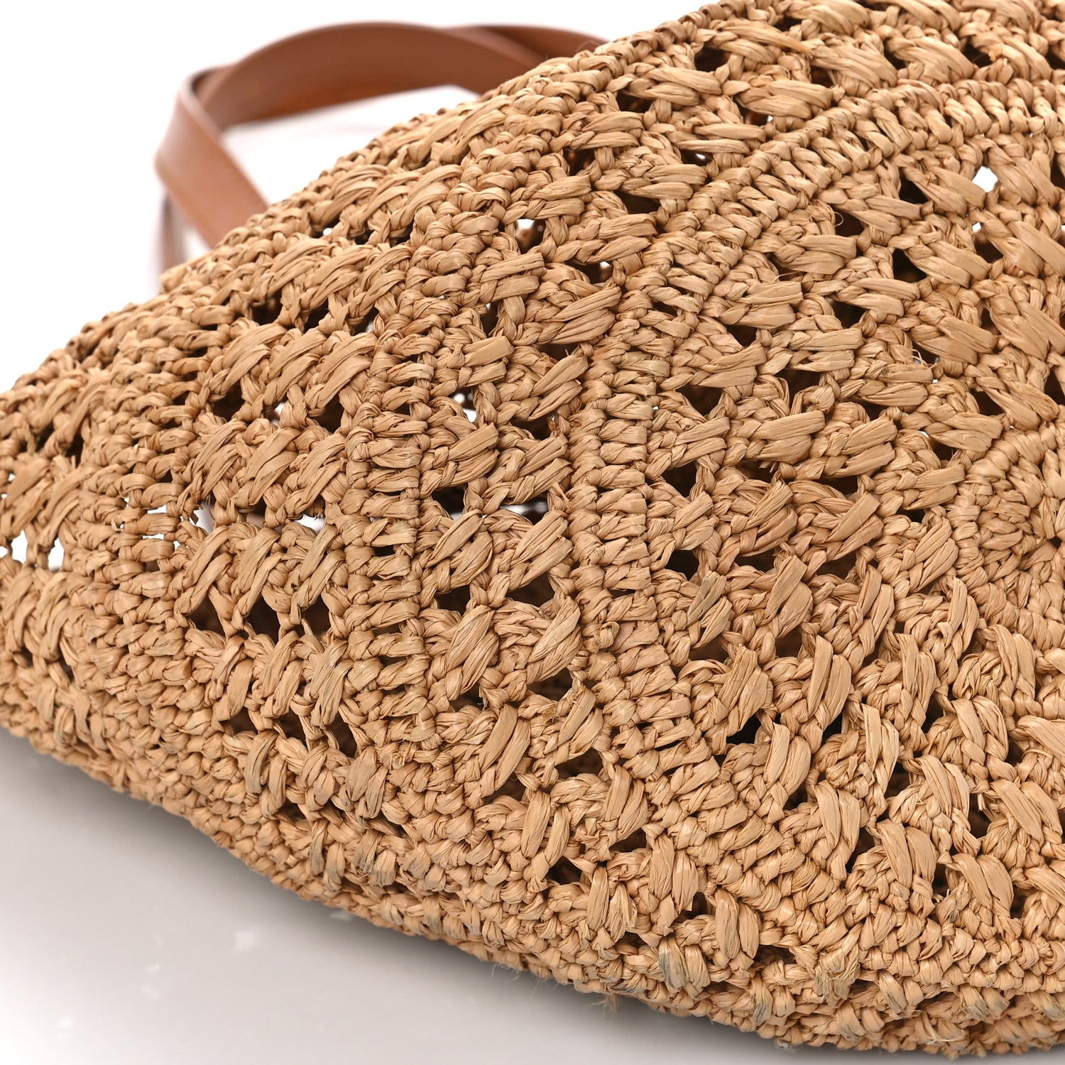 Saint Laurent Raffia Calfskin Small Panier Tote Naturel 7 of 8