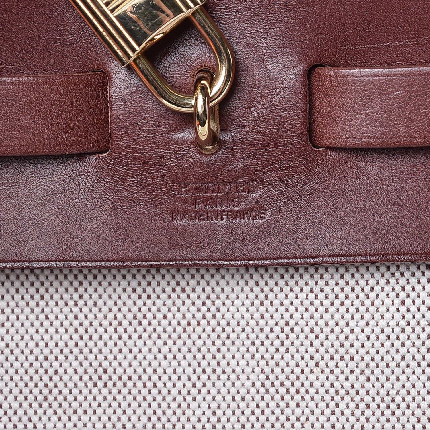 Hermes Toile Calfskin Herbag 39 GM Natural 7 of 8