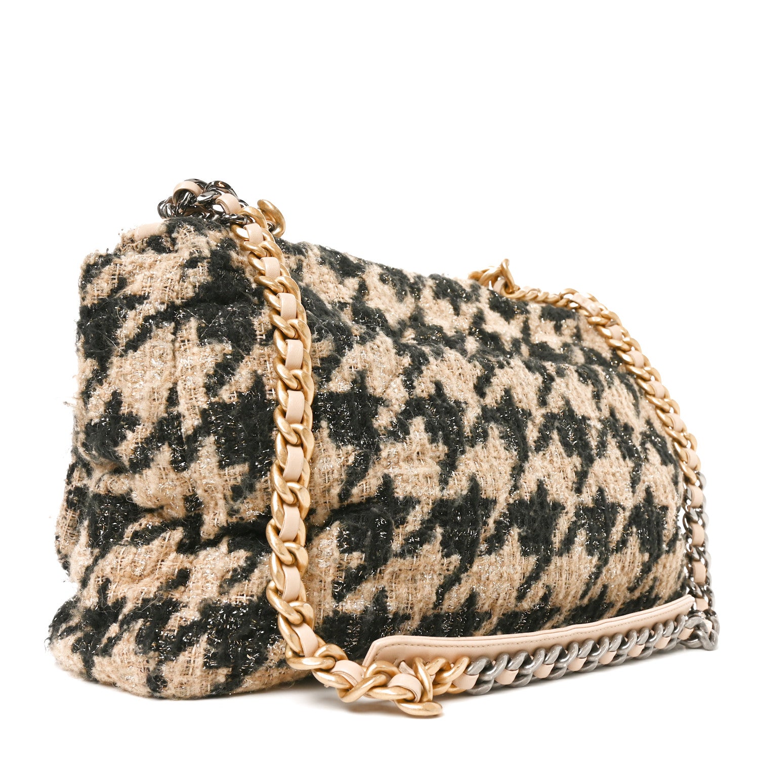 Chanel Tweed Maxi Chanel 19 Flap Beige Black 3 of 10