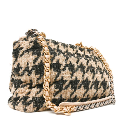 Chanel Tweed Maxi Chanel 19 Flap Beige Black 3 of 10