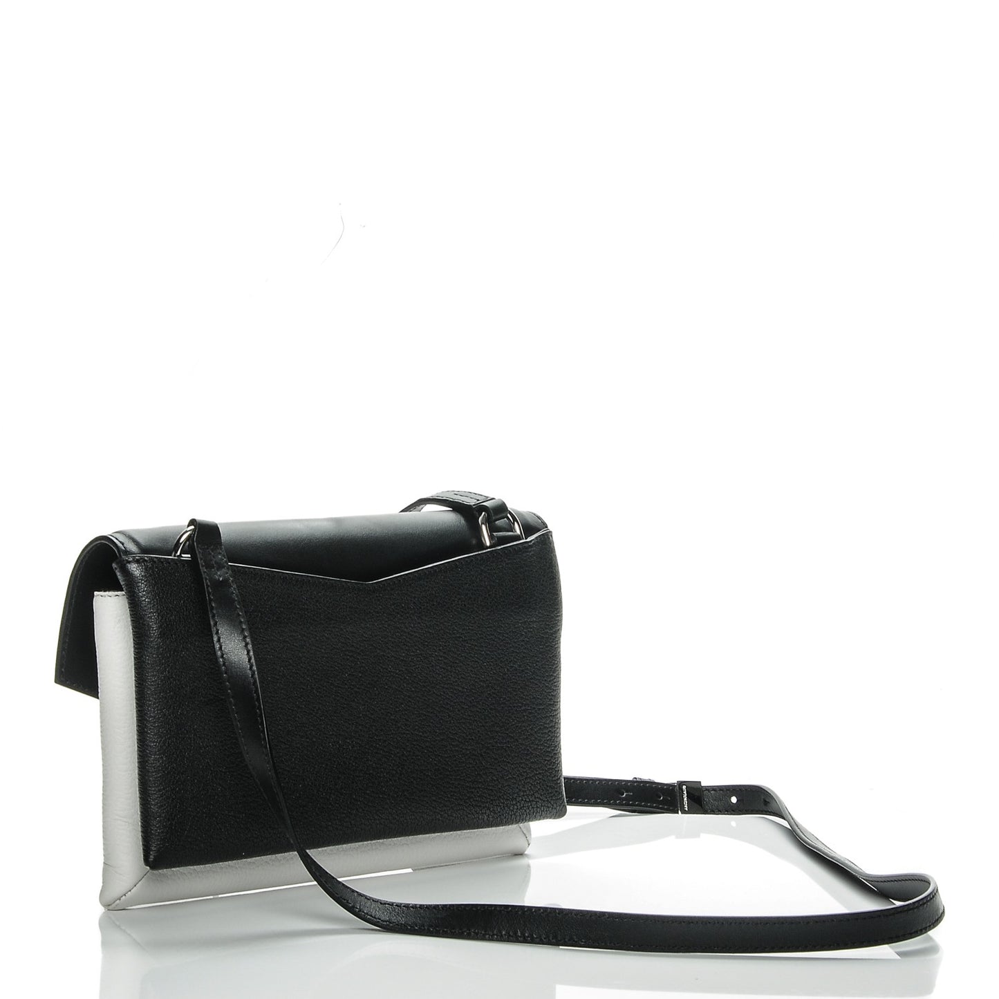 Calfskin Duetto Crossbody Bag White Black