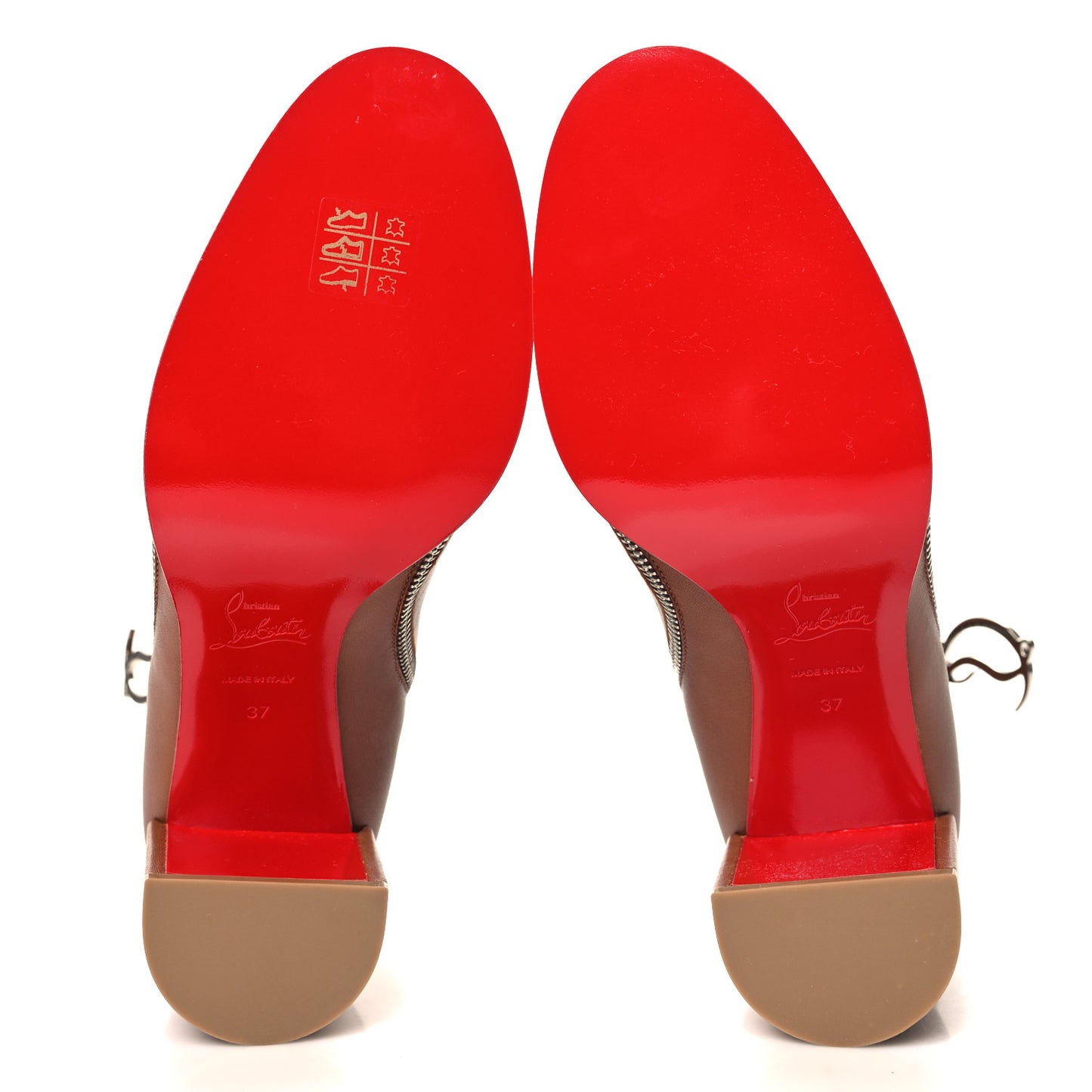 Calfskin CL Zip Booty 70 Ankle Boots 37 Cuoio