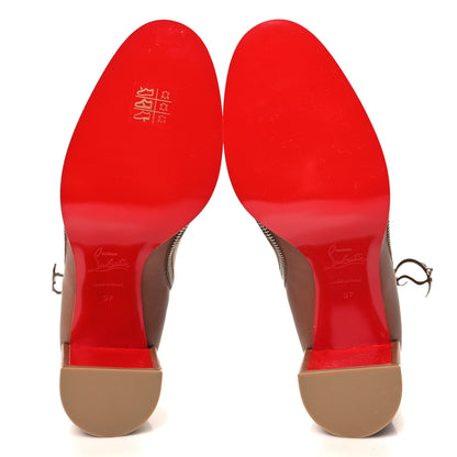 Christian Louboutin Calfskin CL Zip Booty 70 Ankle Boots 37 Cuoio 6 of 8