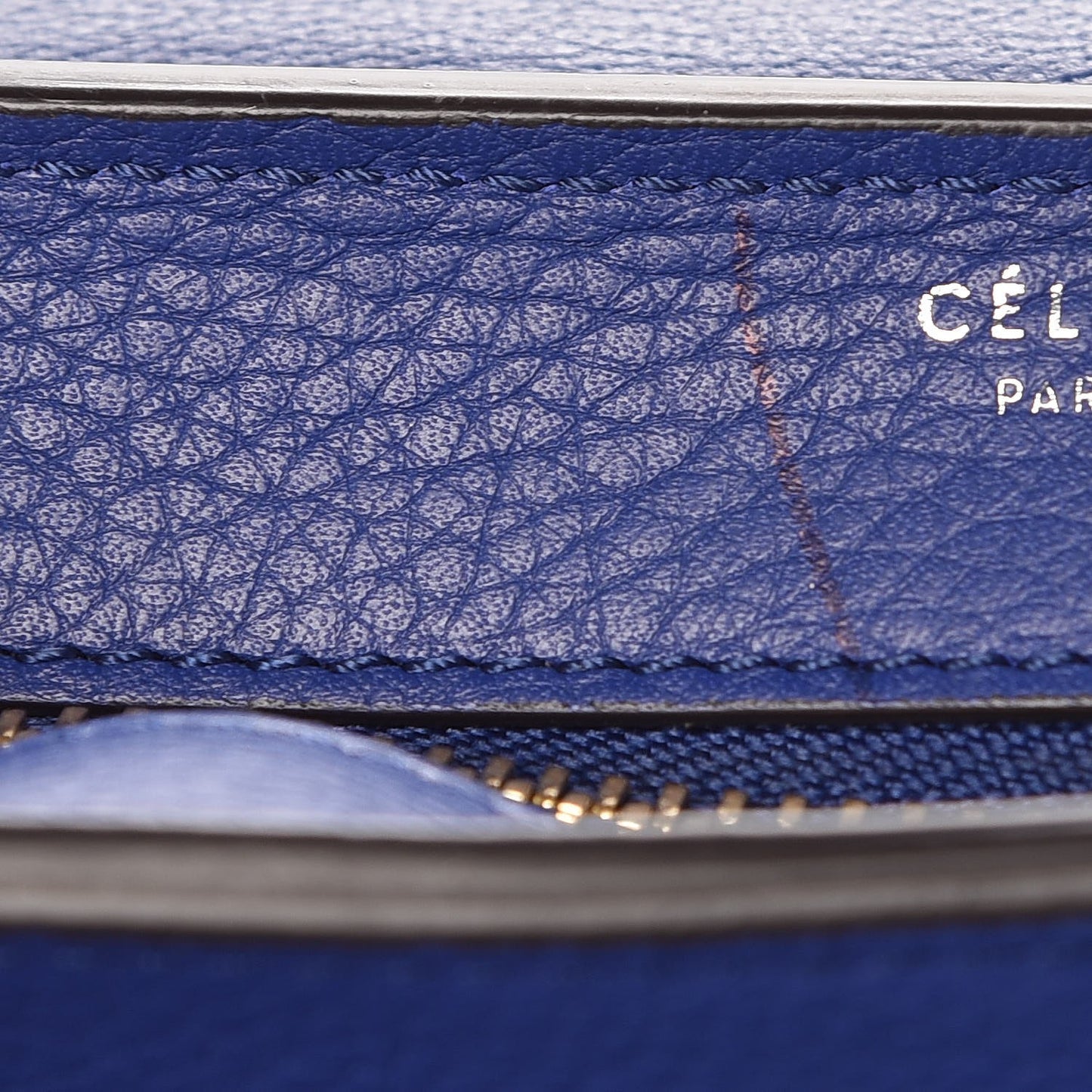Drummed Calfskin Suede Small Trapeze Indigo
