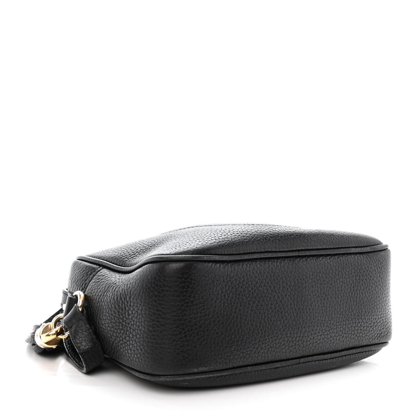 Pebbled Calfskin Small Soho Disco Bag Black
