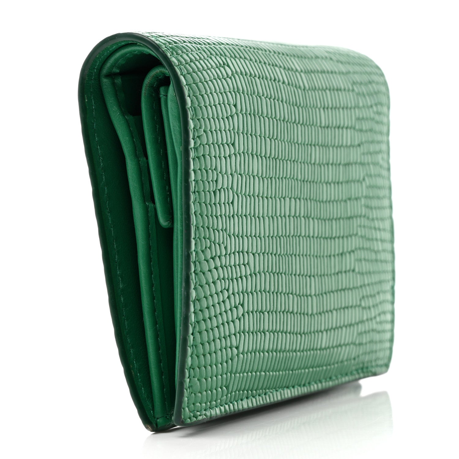 Miu Miu Vernice Lizard Embossed Wallet Mango 3 of 11