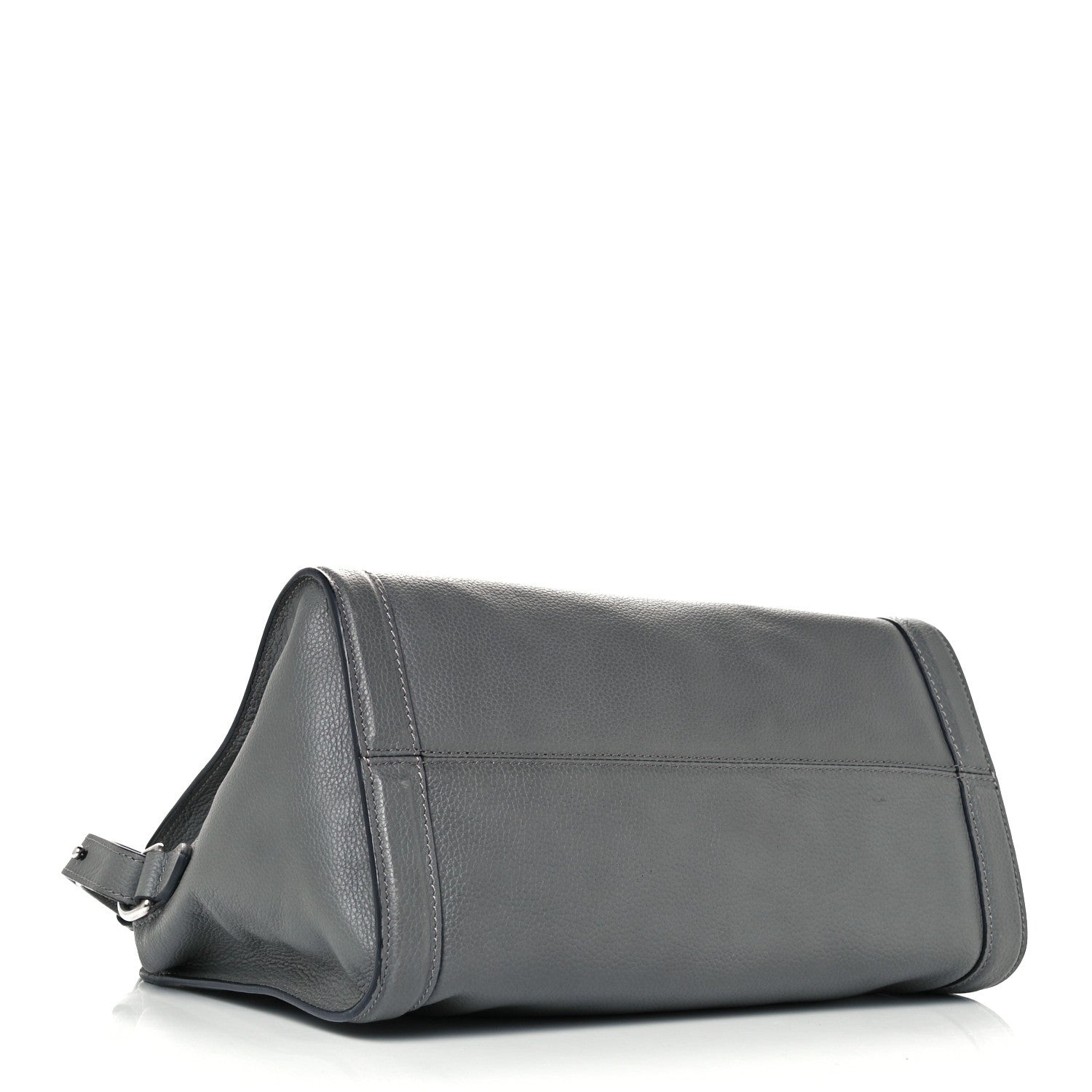Alexander McQueen Pebbled Calfskin Small Skull Padlock Zip Around Tote Dark Grey 3 of 10