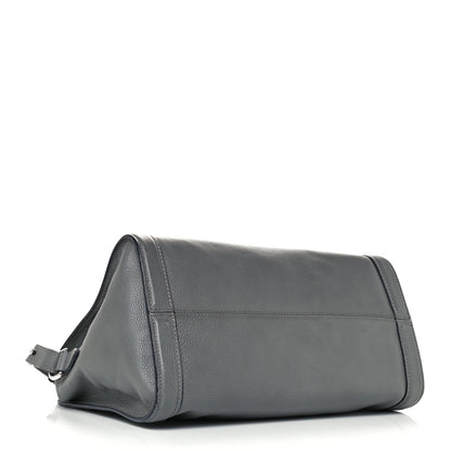 Alexander McQueen Pebbled Calfskin Small Skull Padlock Zip Around Tote Dark Grey 3 of 10