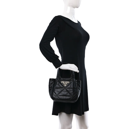 Prada Nappa Quilted Dynamique Tote Black 2 of 8