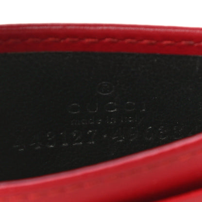 Gucci Calfskin Matelasse GG Marmont Card Holder Hibiscus Red 6 of 10