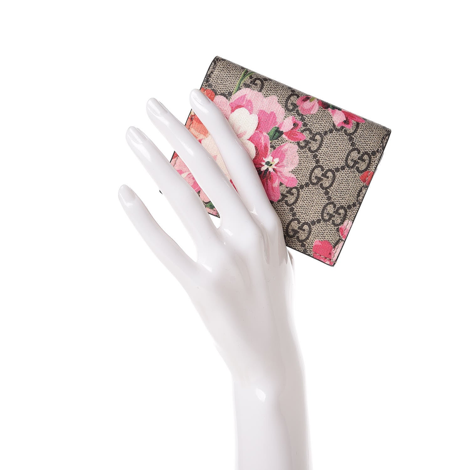 Gucci GG Supreme Monogram Blooms Card Case Beige Multicolor Dry Rose 2 of 10