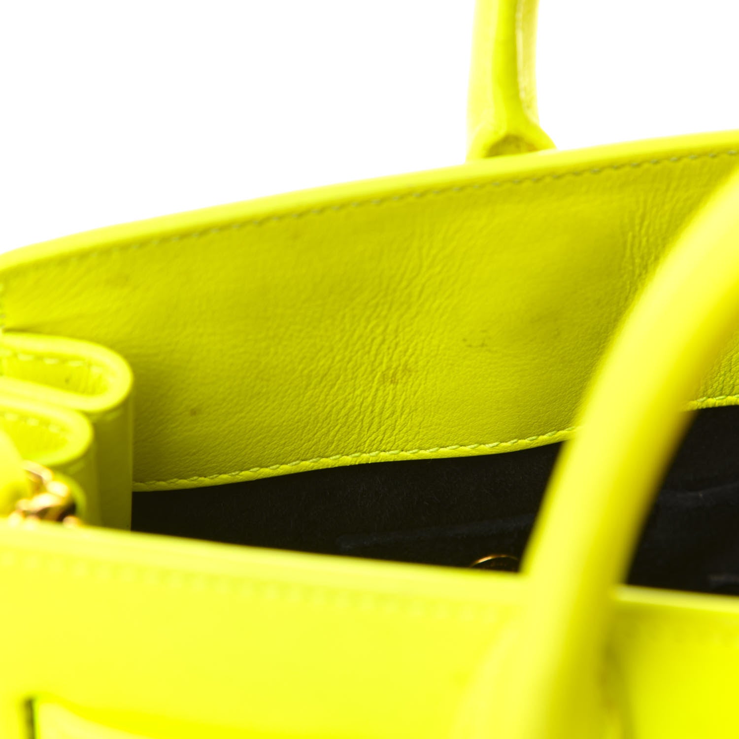 Saint Laurent Calfskin Nano Sac De Jour Neon Yellow 10 of 12