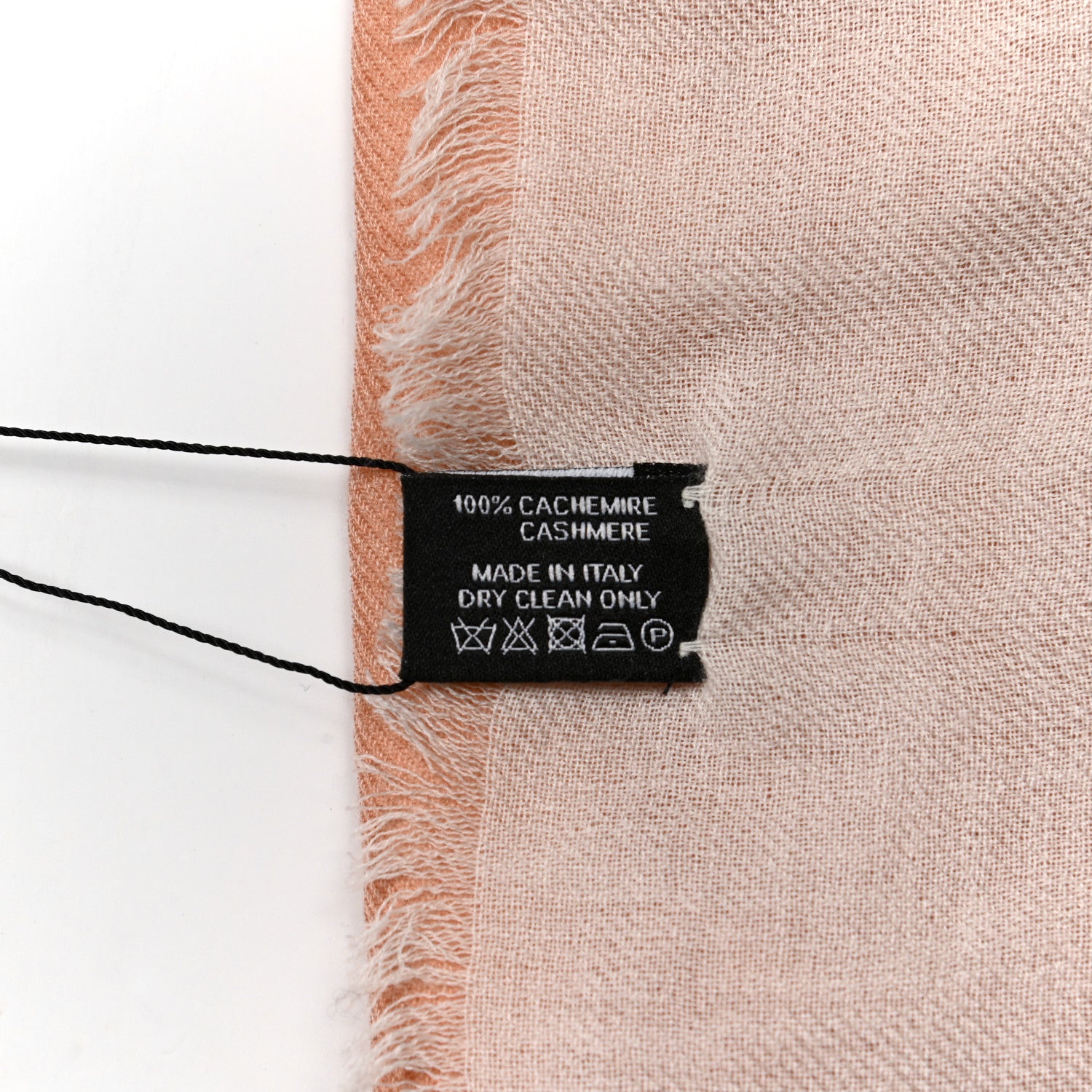 Chanel Cashmere CC Fringe Scarf White Pink 4 of 5