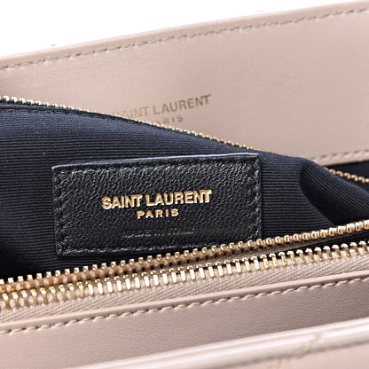 Saint Laurent Calfskin Y Quilted Monogram Medium Loulou Chain Satchel Light Natural 6 of 10