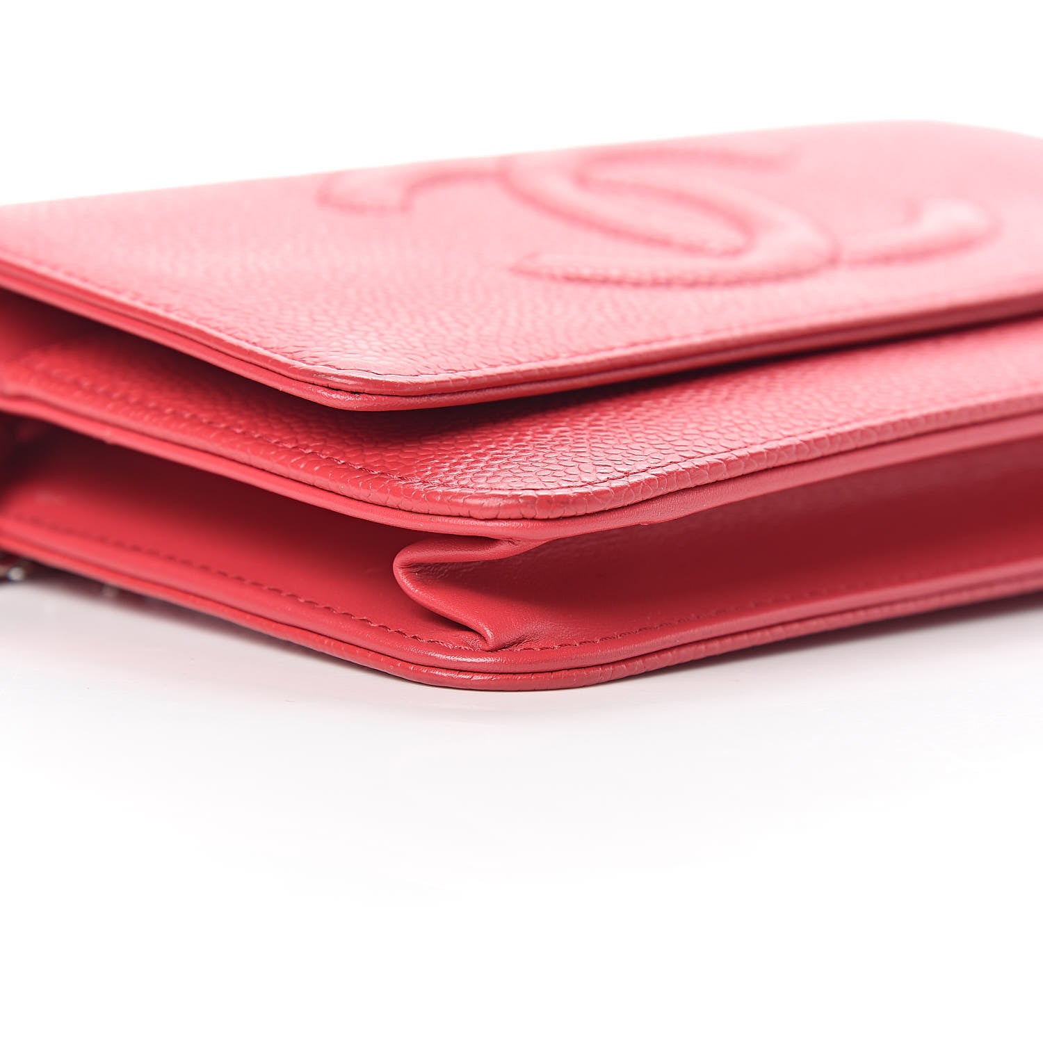 Chanel Caviar Timeless CC Wallet On Chain WOC Red 10 of 12