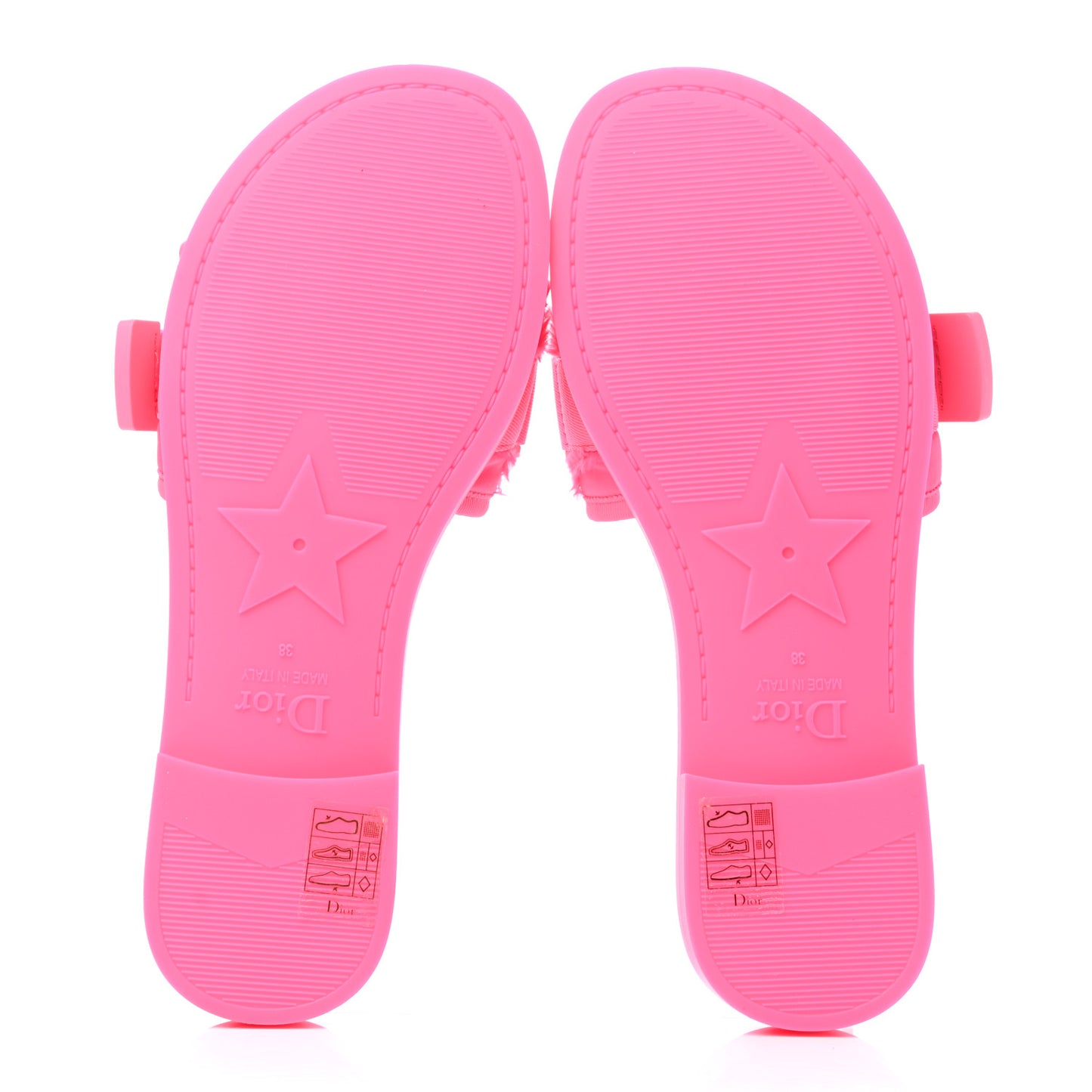 Technical Stretch Fabric Camouflage Dio(r)evolution Slide Sandals 38 Fuchsia Fluo