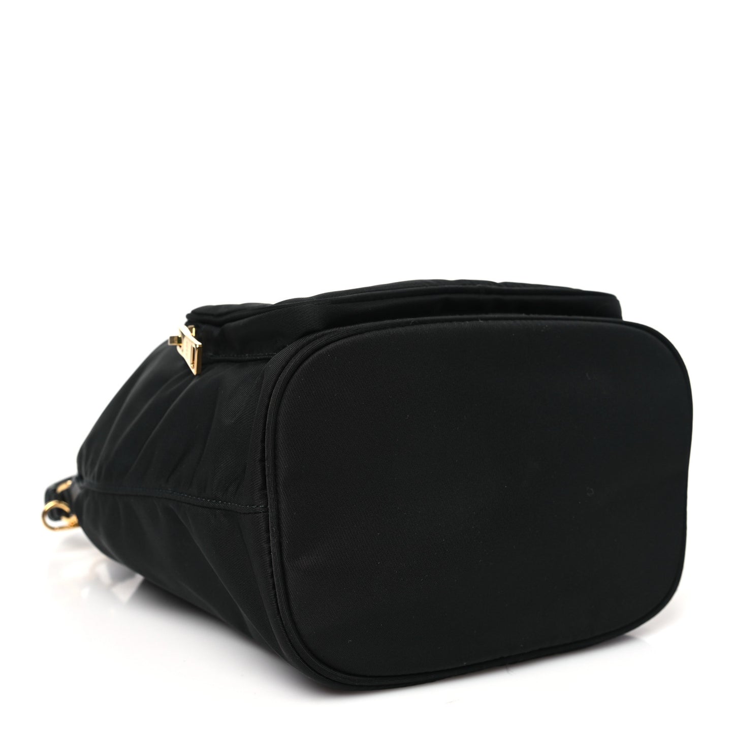 Saffiano Tessuto Nylon Mini Bucket Crossbody Bag Black