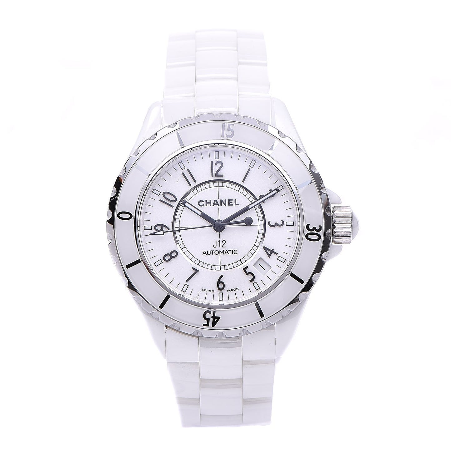 Stainless Steel Ceramic 38mm J12 Automatic Watch White