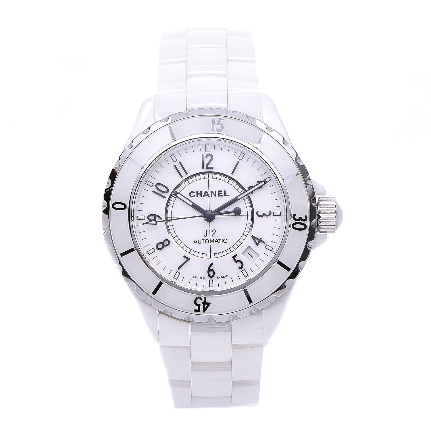 Chanel Stainless Steel Ceramic 38mm J12 Automatic Watch White 1 of 6