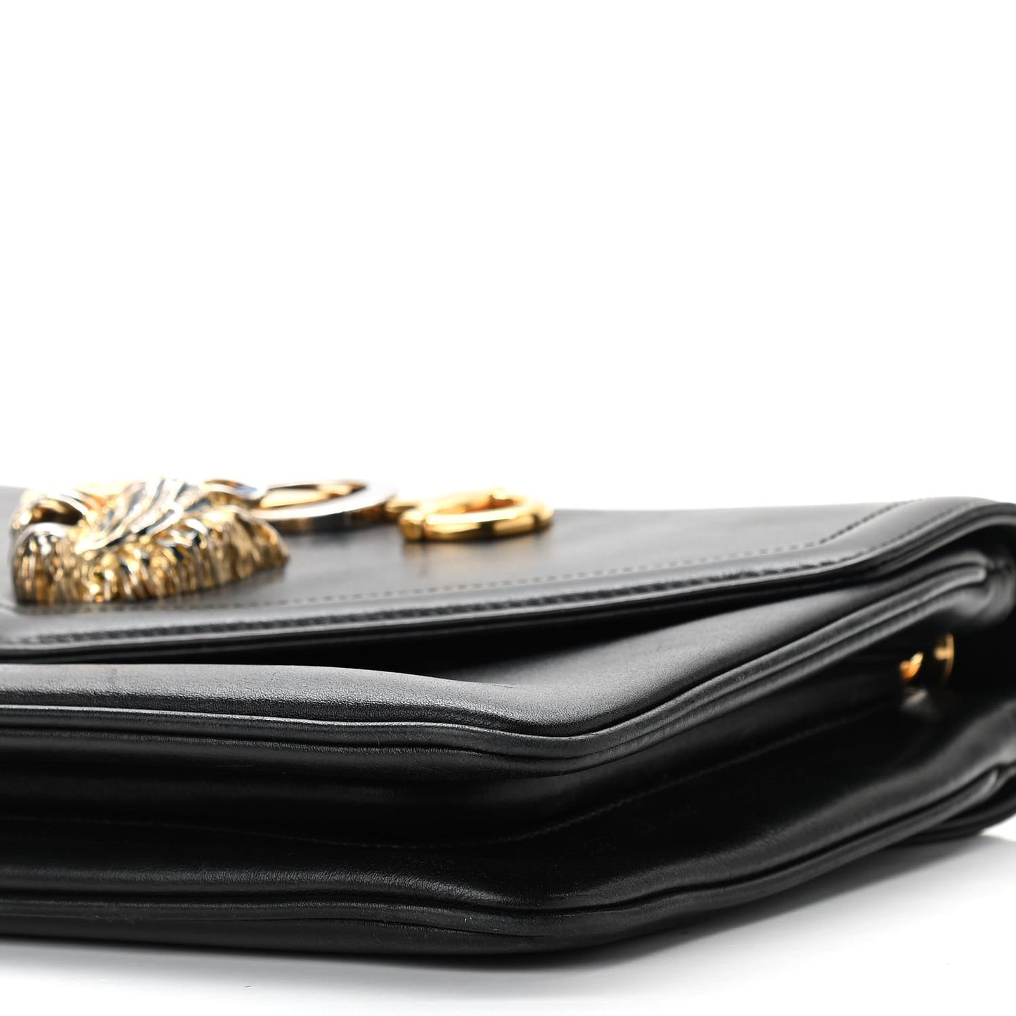 Vitello Palmellato Lux Crystal Medium Rajah Shoulder Bag Black