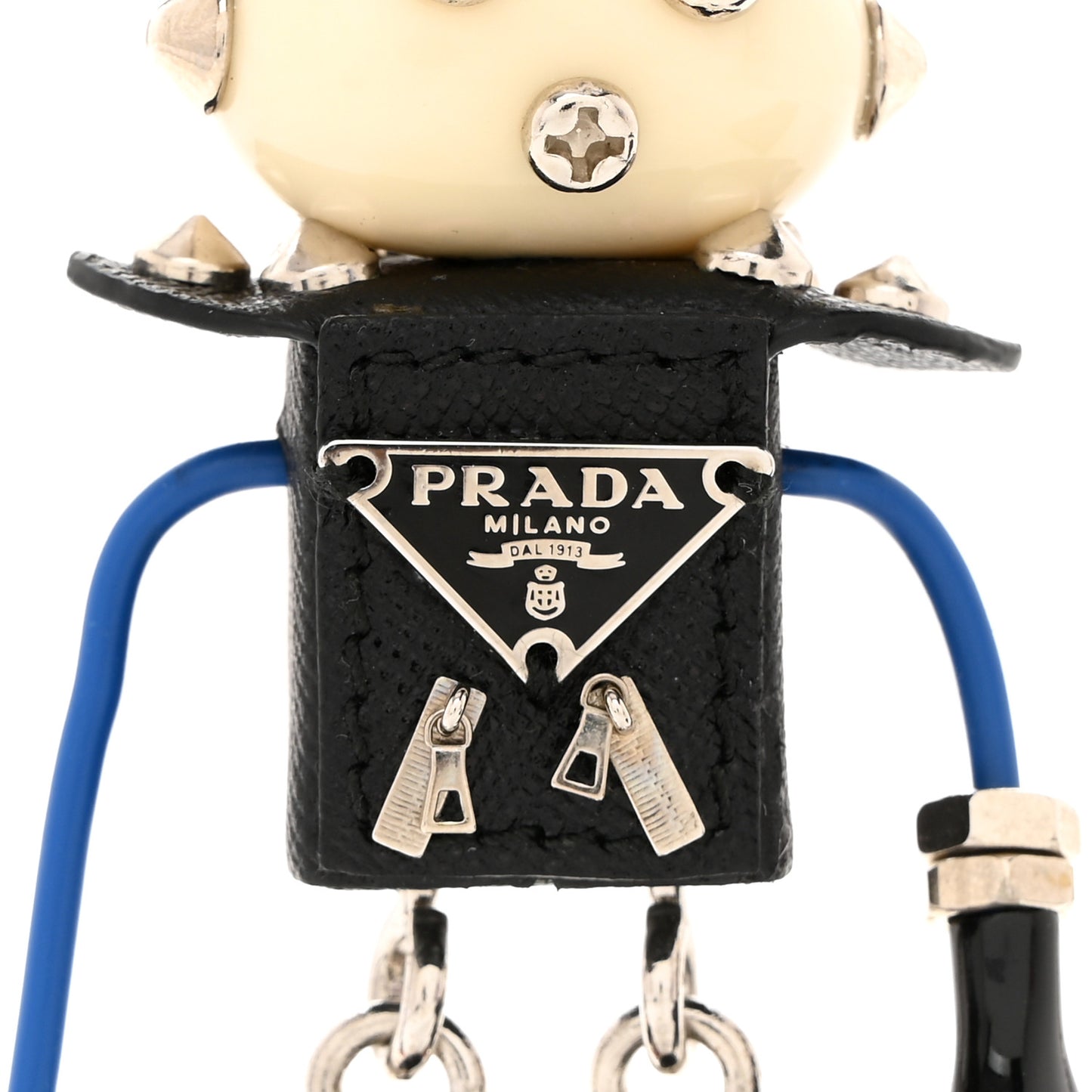 Saffiano Edward Robot Trick Keychain