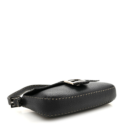 Fendi Calfskin Romano Selleria Baguette Black 5 of 12