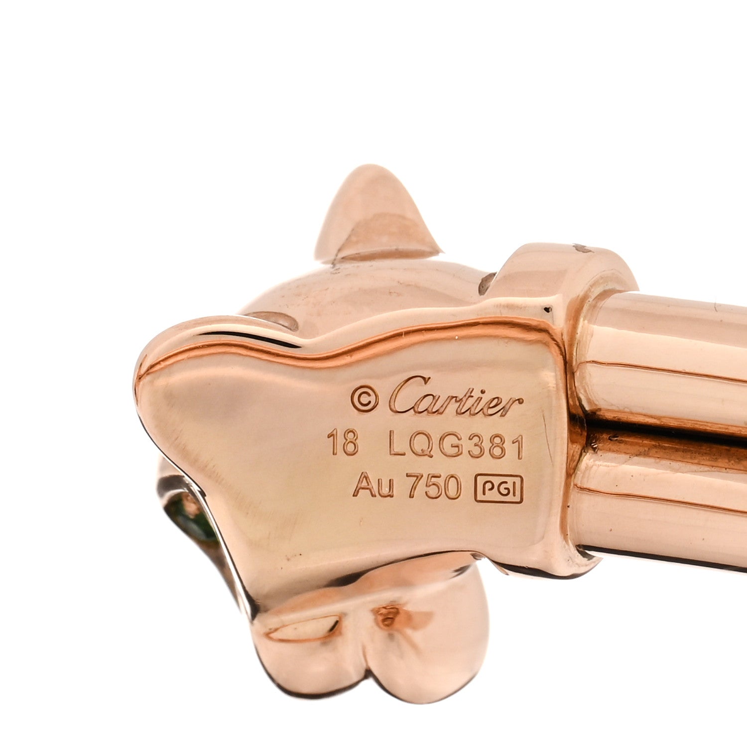 Cartier 18K Pink Gold Tsavorite Garnet Onyx Panthere De Cartier Cuff Bracelet 18 3 of 4