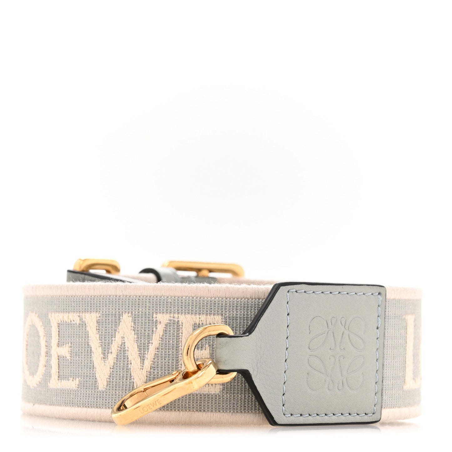 Calfskin Jacquard Anagram Strap Ash Grey